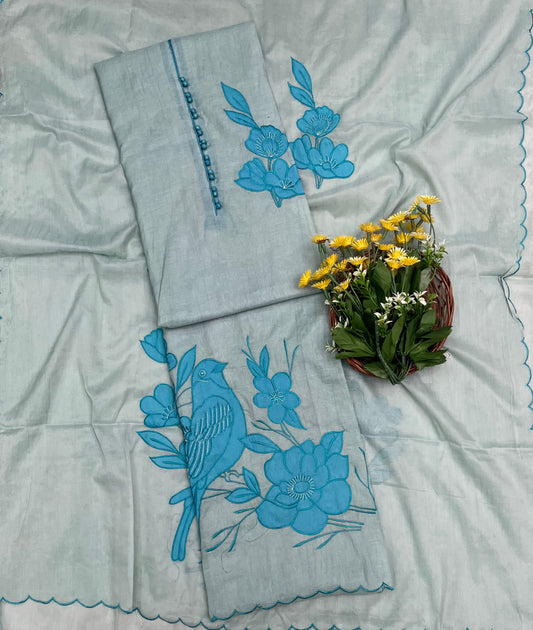 क्रेप गुलाबी सूट संग्रह / हाथ से पेंट किए गए सूट