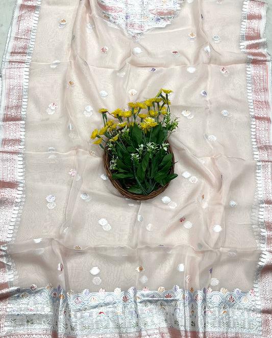 Organza Light Peach Suit Fabric/ CKC Partywear Collection