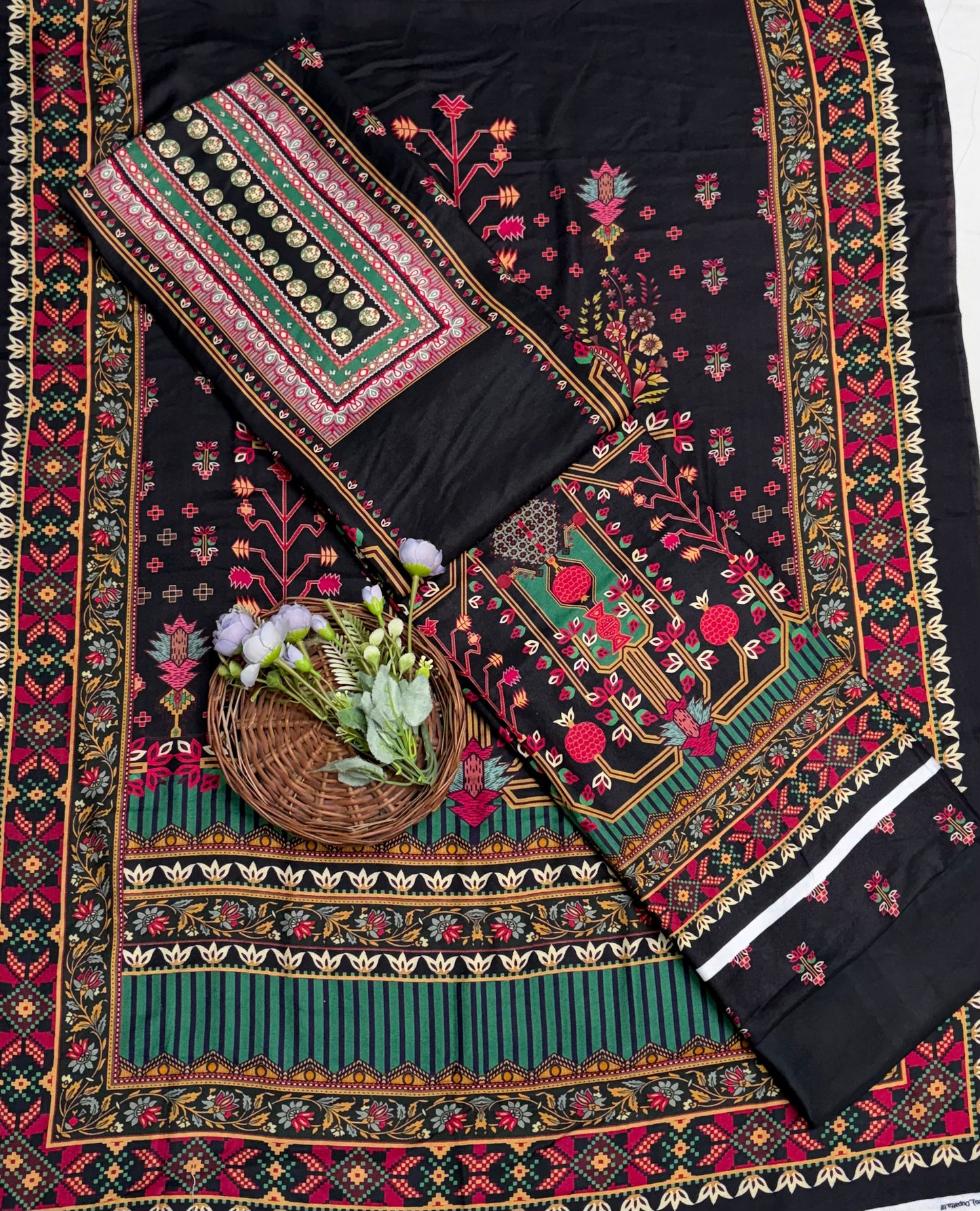 Pashmina Black Suit Fabric / CKC Winter Suits