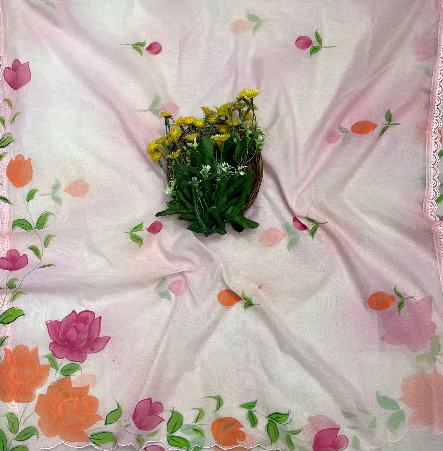 Ckc 297 Mul Chanderi Light Pink Suit Fabric/ CKC Mul Cotton