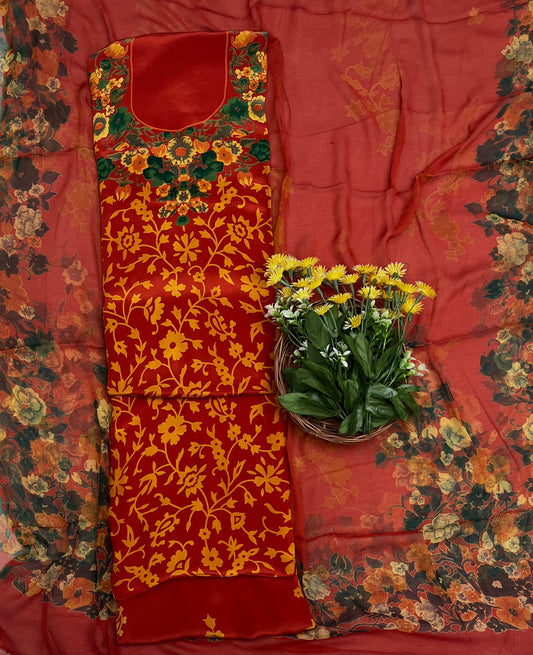 Ckc 141 Crepe Red Suit Fabric / CKC Crepe Suits