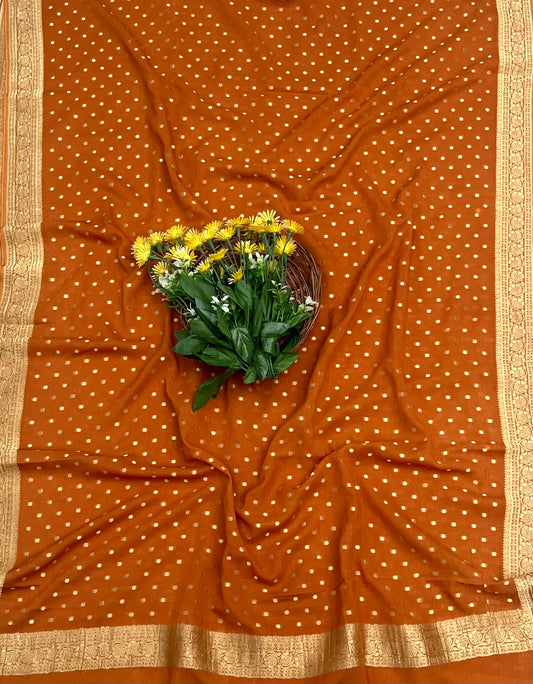 Ckc 371 Georgette  Copper Suit Fabric/ CKC Partywear Collection