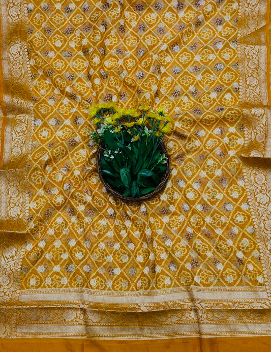 230A Maheshwari Mustard Suit Fabric / CKC Maheshwari Suits