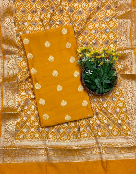 230A Maheshwari Mustard Suit Fabric / CKC Maheshwari Suits