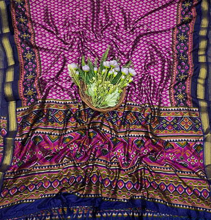 382C Patola Silk Navy Blue Suit Fabric / CKC Patola Silk Suit