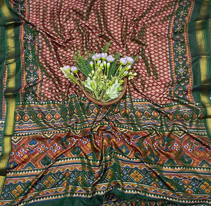 379C Patola Silk Dark Green Suit Fabric / CKC Patola Silk Suit