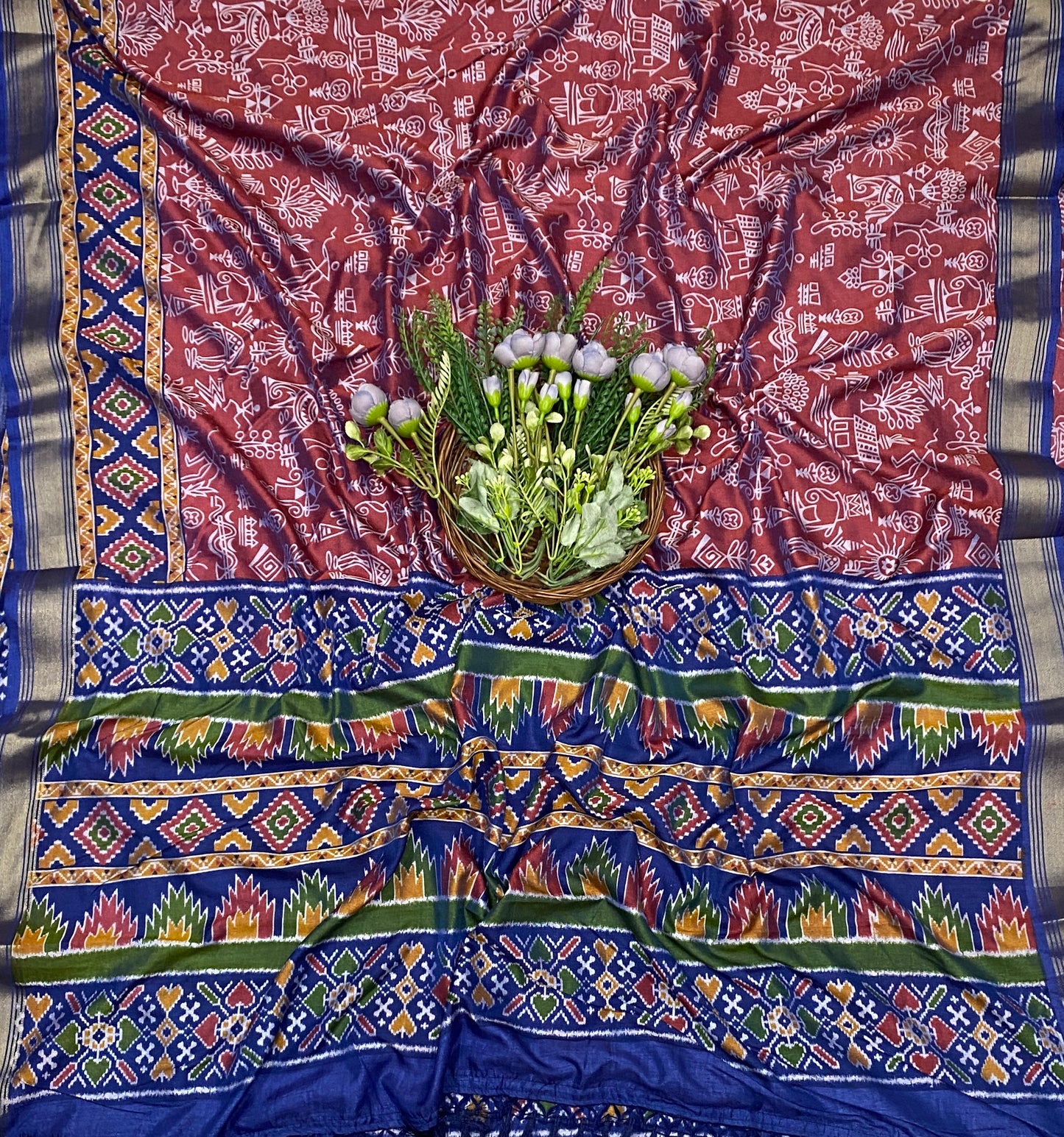 402C Patola Silk Dark Blue Suit Fabric / CKC Patola Silk Suits