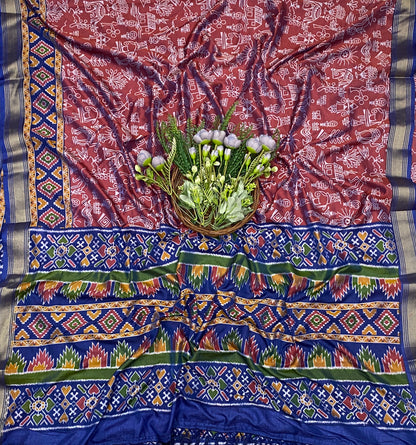 402C Patola Silk Dark Blue Suit Fabric / CKC Patola Silk Suits