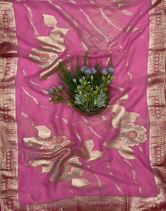 428C Dola Silk Hot Pink With Pink Suit Fabric/ CKC Partywear Collection