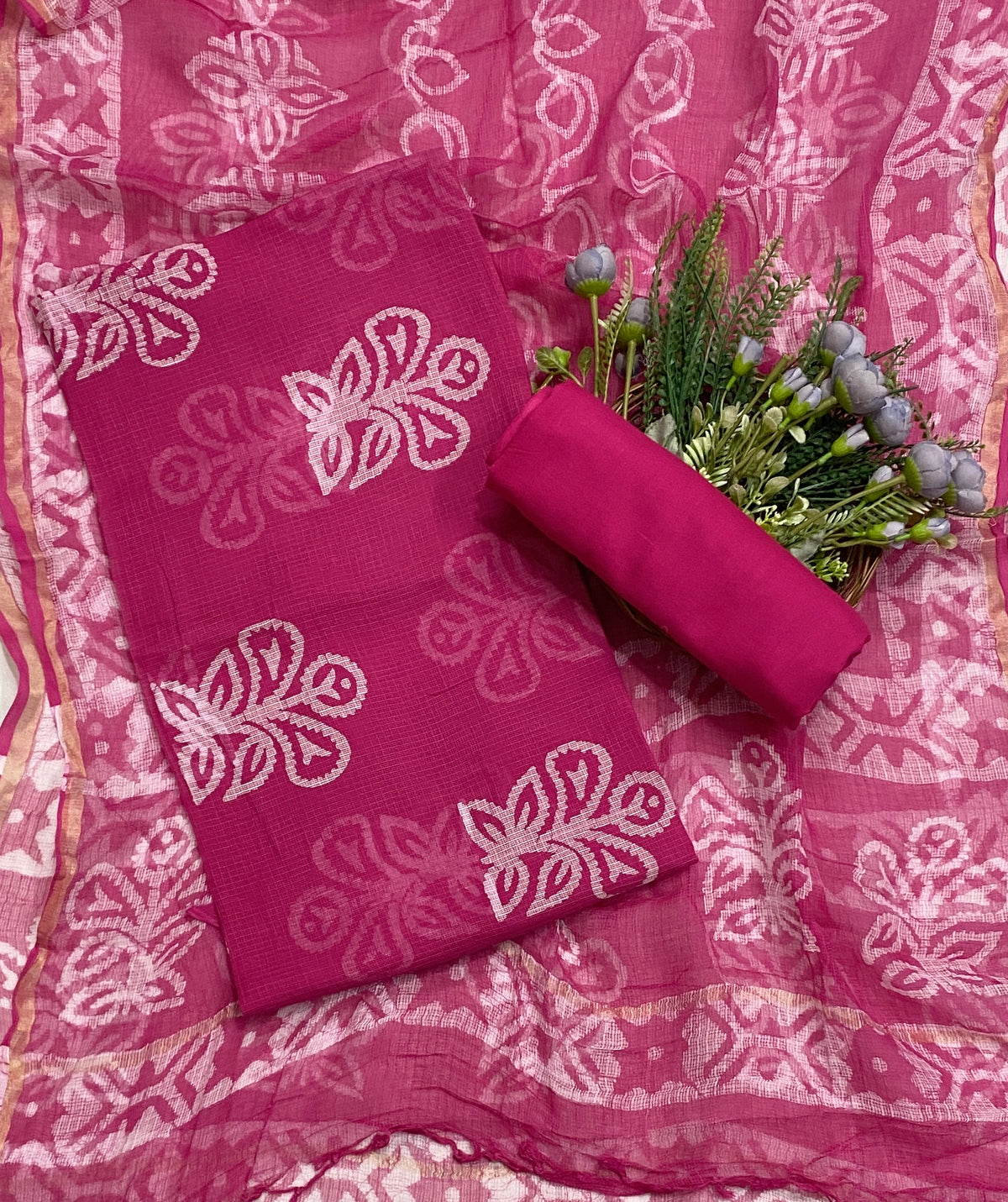 471C Kotta Doria Pink suit Fabric/ CKC Mul Cotton