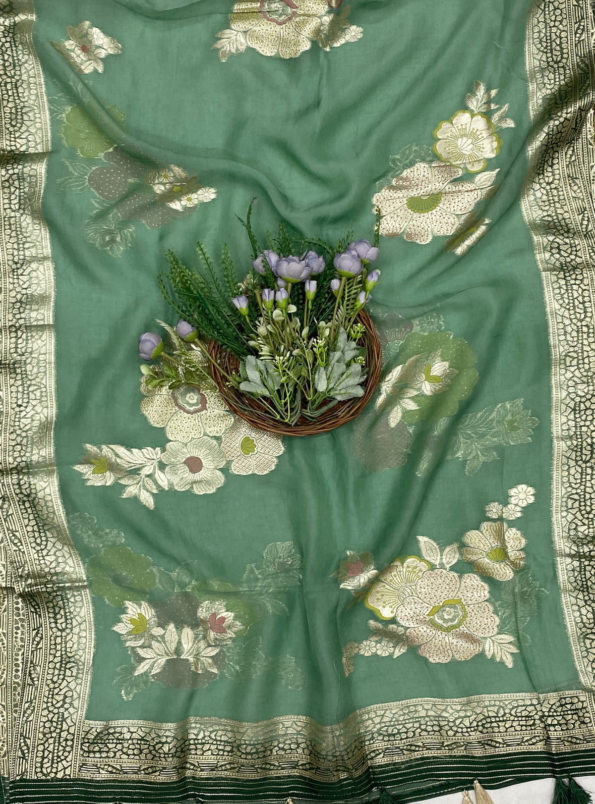426C Dola Silk Dark Green Suit Fabric/ CKC Partywear Collection