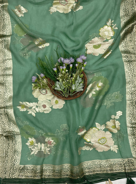 426C Dola Silk Dark Green Suit Fabric/ CKC Partywear Collection