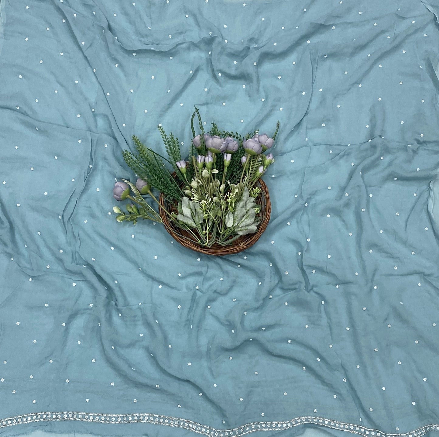 455C Lakhnavi Georgette Ice Blue Suit Fabric/ CKC Lakhnavi Suits