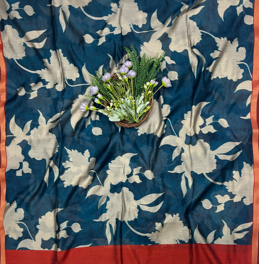 686B Maheshwari Peacock Blue Suit Fabric / CKC Maheshwari Suits