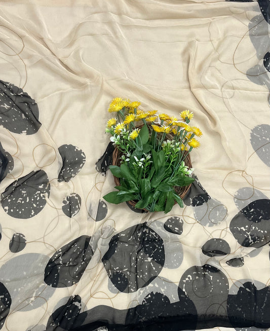 Ckc 305 Georgette Polka Skin With Black Suit Fabric/ CKC Polka Story