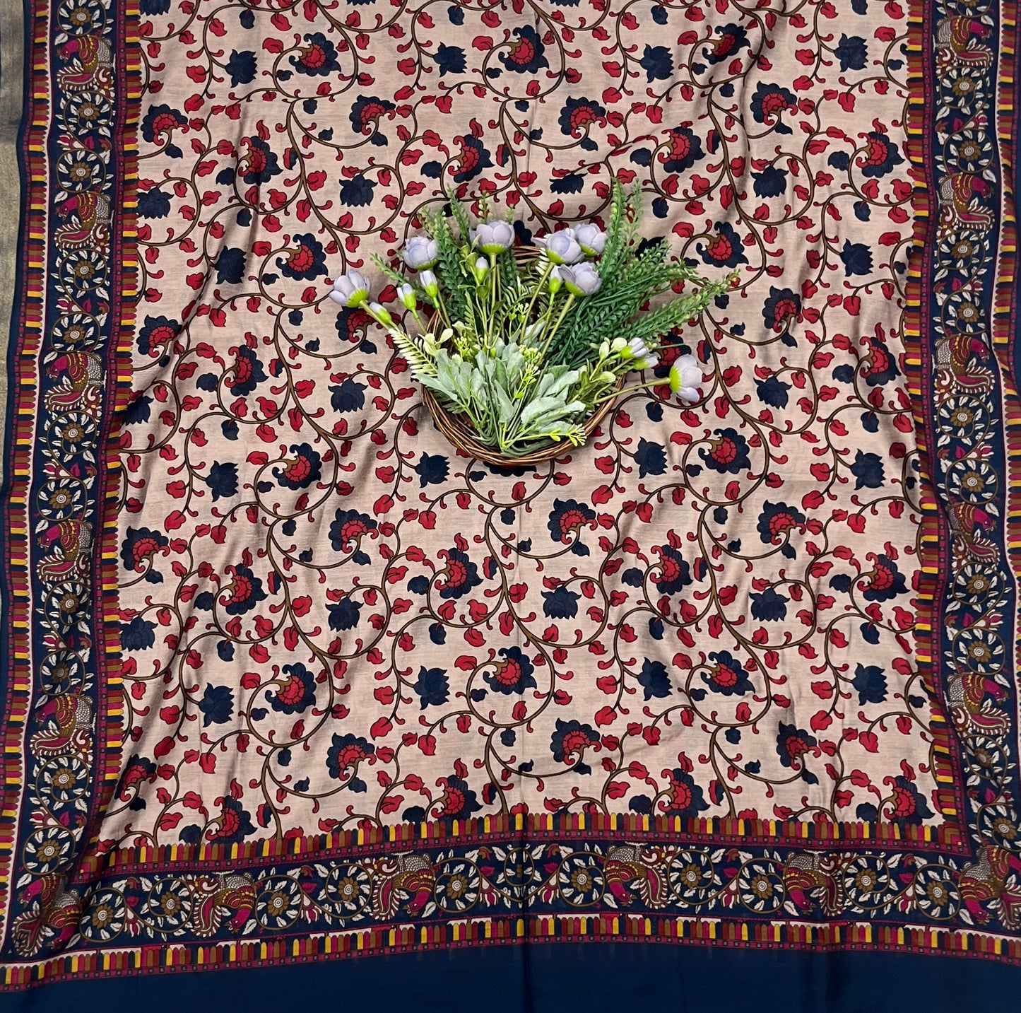 688B Mahashwari Indigo Blue Suit Fabric / CKC Maheshwari Suits