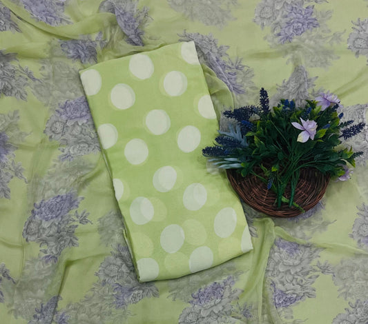 250 Chinon Polka Dot Green Suit Fabric / CKC Polka Story