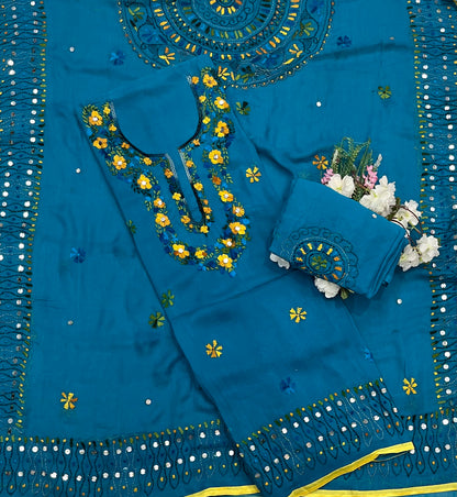 CKC 566 Georgette Blue Suit Fabric / CKC Georgette Suits