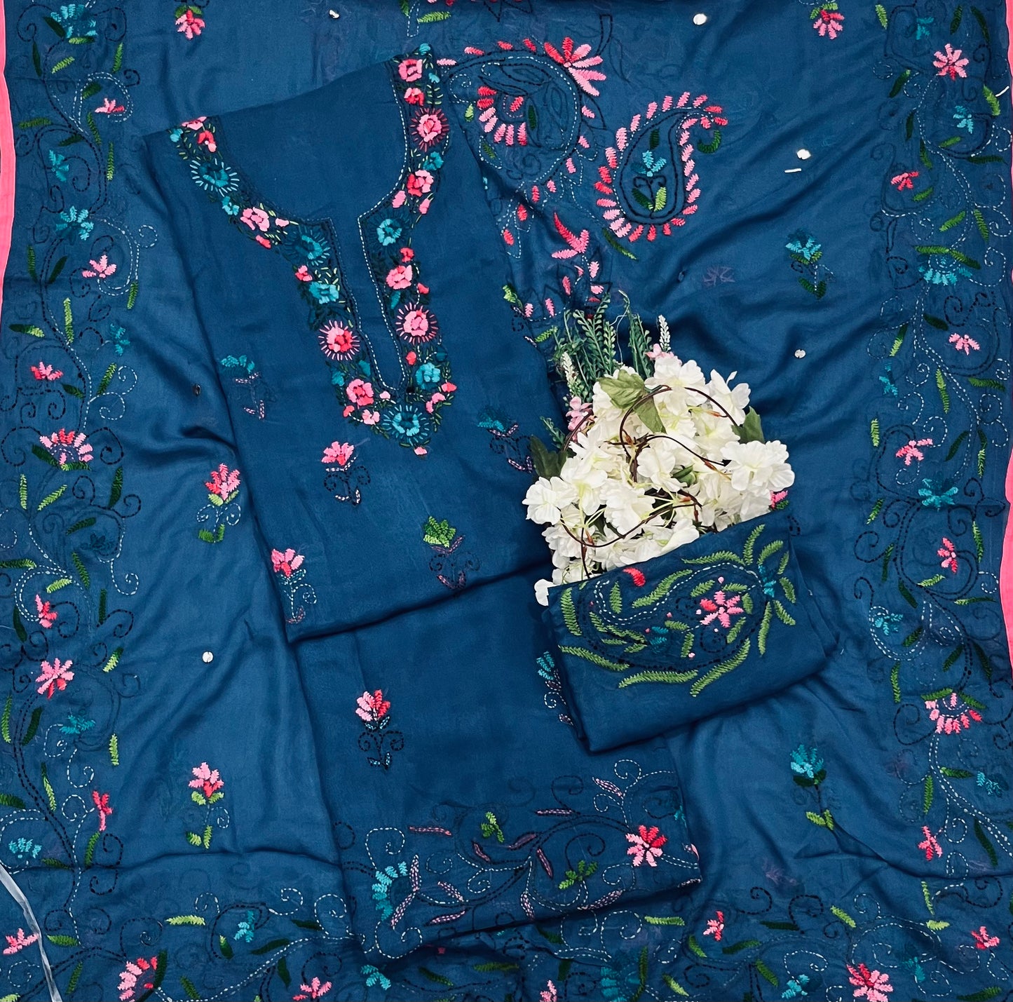 CKC 569 Georgette Navy Blue Suit Fabric / CKC Georgette Suits