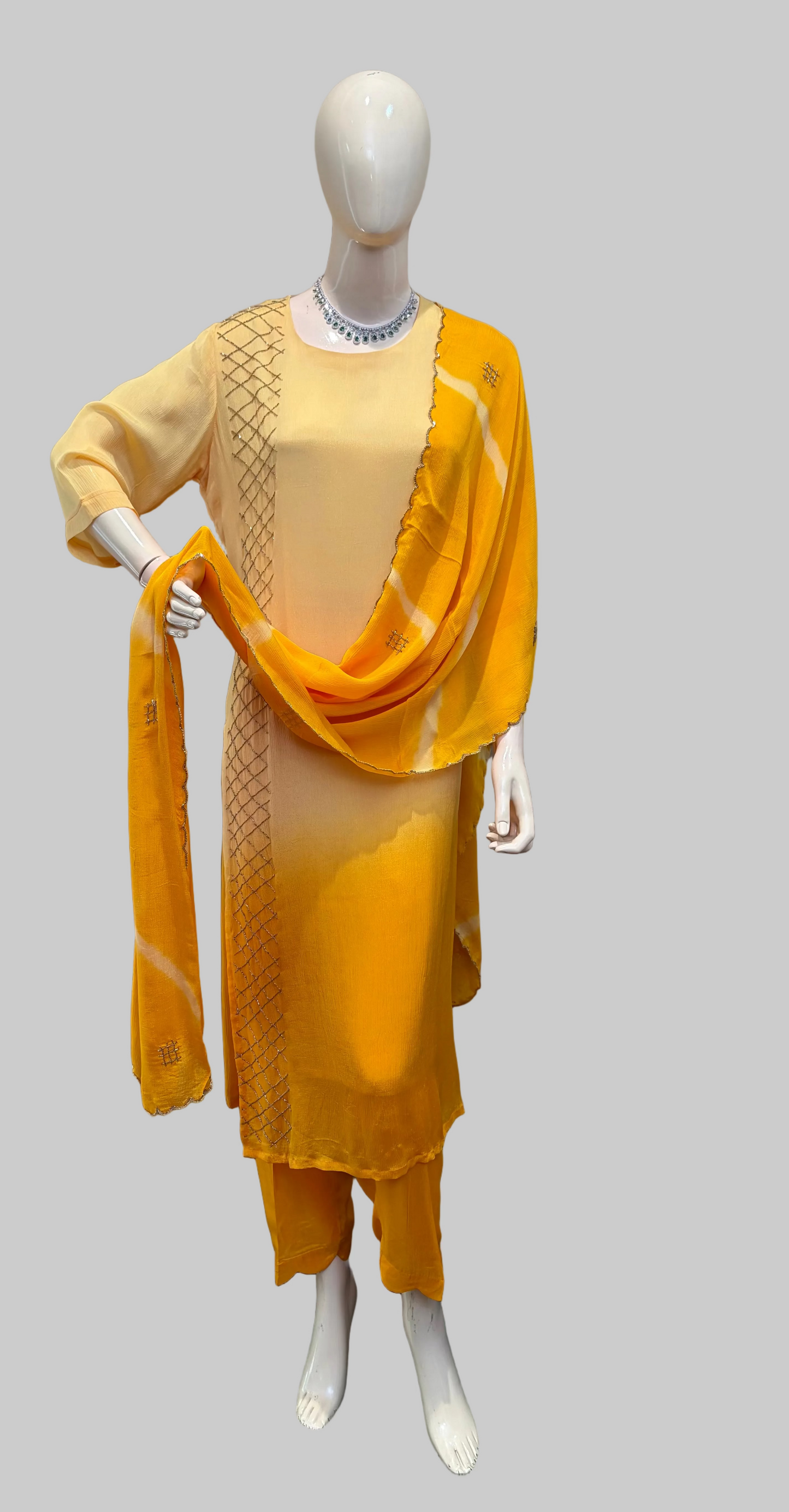 197B Chinon Yellow Stitched Suit / CKC Stitched Suit