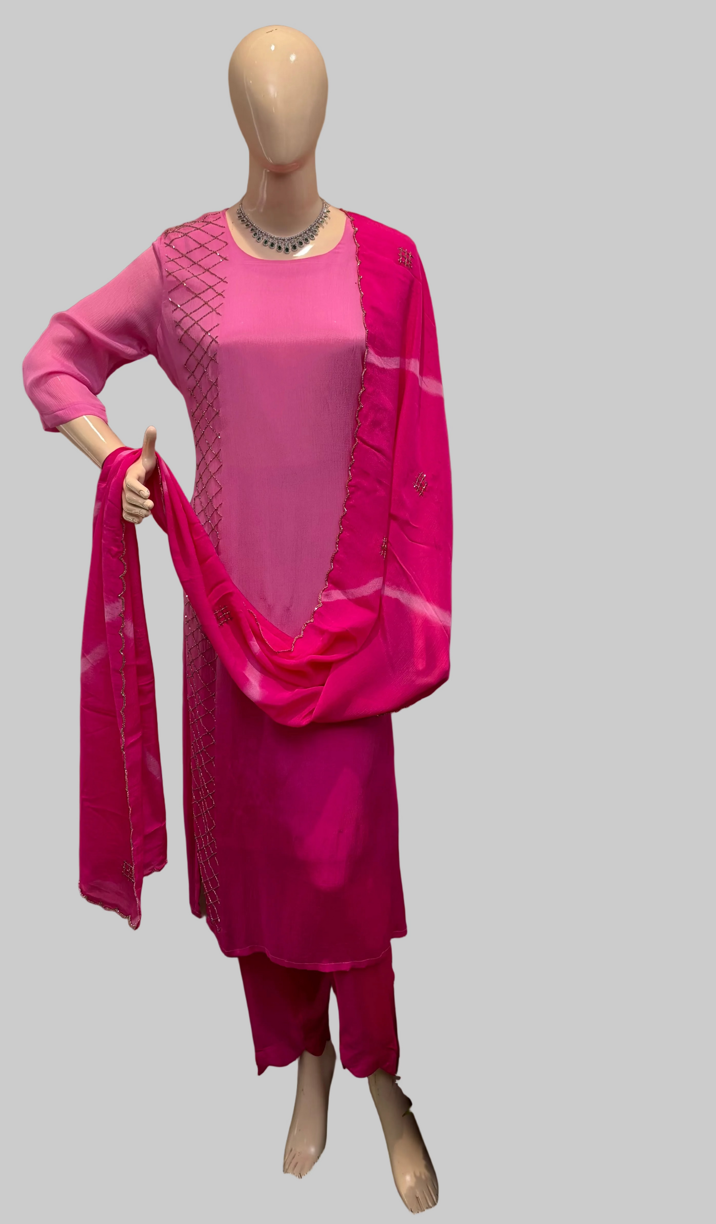 सेल्फ शिमर बेज सूट फ़ैब्रिक / समर एलिगेंस