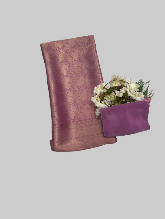 Brocade Mauve Suit Fabric / CKC Banarasi Edit