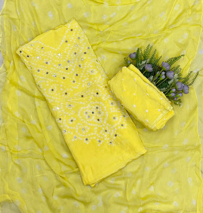 537C Jaipuri Crepe Light Lemon Suit Fabric / CKC Jaipuri Suits