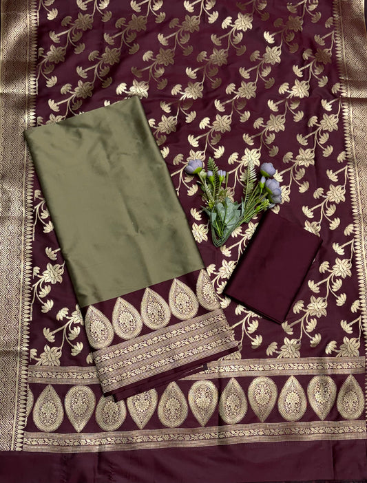 जॉर्जेट सी ग्रीन सूट फ़ैब्रिक / ईज़ी ब्रीज़ी PT-3