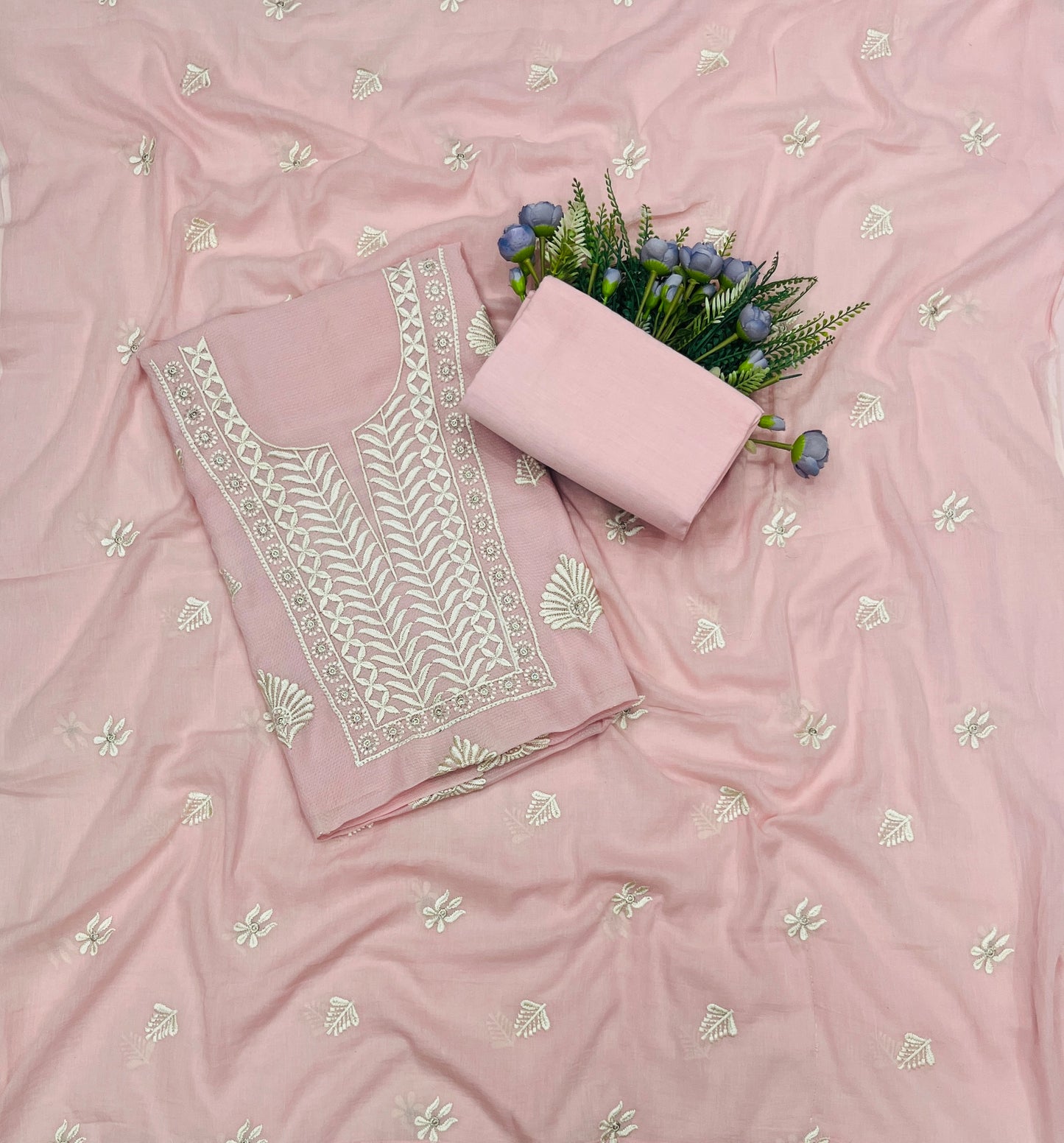 748B Mul Cotton Light Pink Color Suit Fabric / CKC Mul Cotton