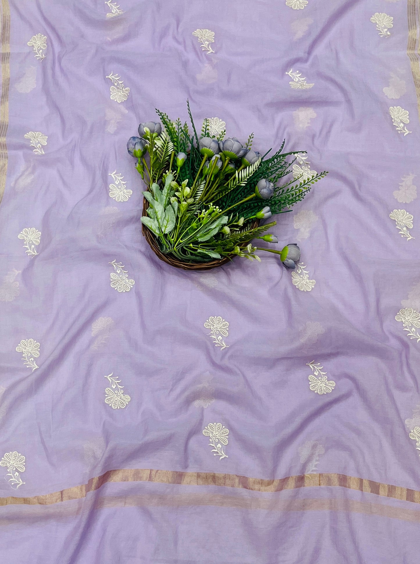 742B Mul Cotton Lilac Color Suit Fabric / CKC Mul Cotton