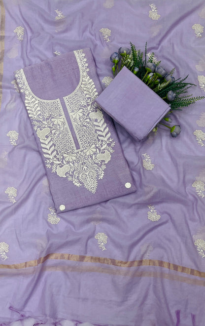 742B Mul Cotton Lilac Color Suit Fabric / CKC Mul Cotton