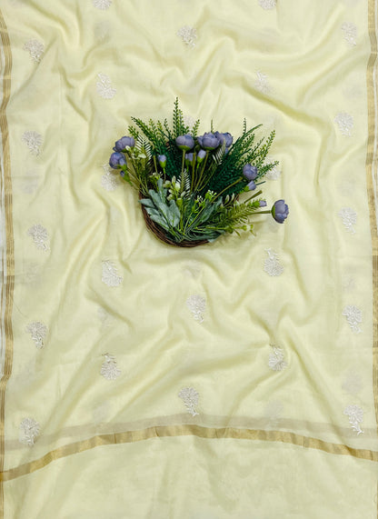 743B Mul Cotton Lemon Color Suit Fabric / CKC Mul Cotton