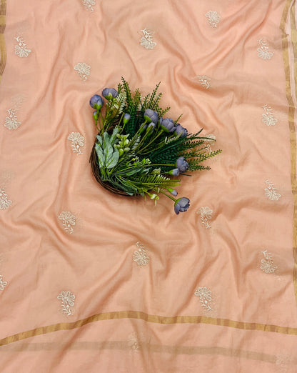 741B Mul Cotton Peach Color Suit Fabric / CKC Mul Cotton