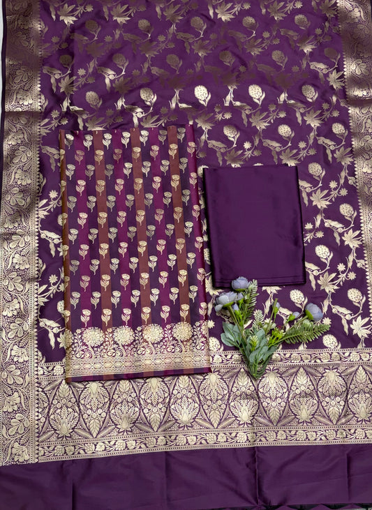 Banarasi Silk Purple Suit Fabric / CKC Banarasi Edit