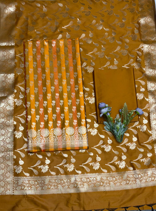 Banarasi Silk Mustard Suit Fabric / CKC Banarasi Edit