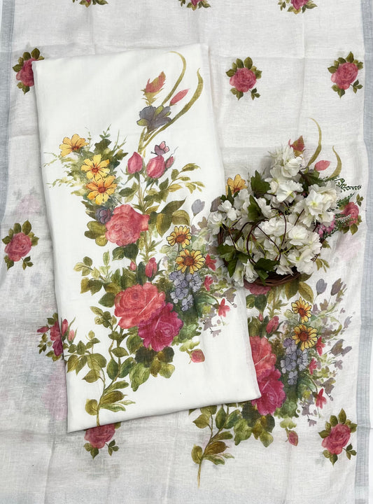 क्रेप गुलाबी सूट संग्रह / हाथ से पेंट किए गए सूट