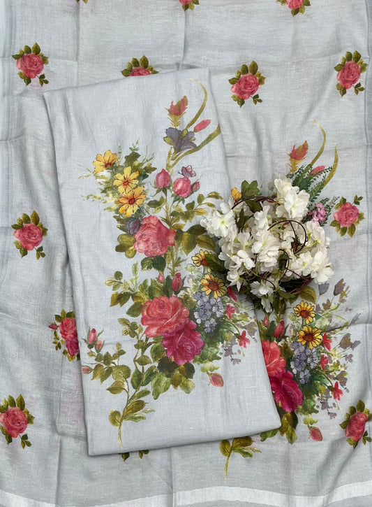 क्रेप गुलाबी सूट संग्रह / हाथ से पेंट किए गए सूट