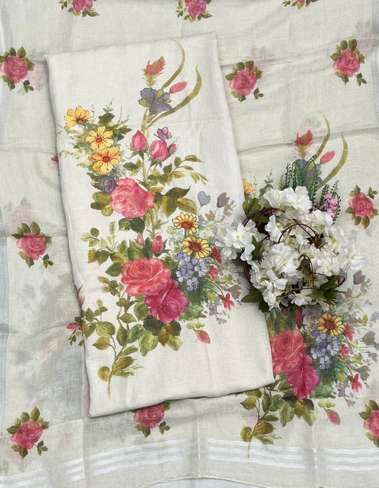 क्रेप गुलाबी सूट संग्रह / हाथ से पेंट किए गए सूट