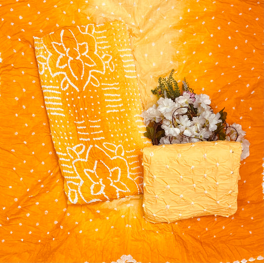 Jaipuri Yellow Suit Fabric / CKC Jaipuri Suits