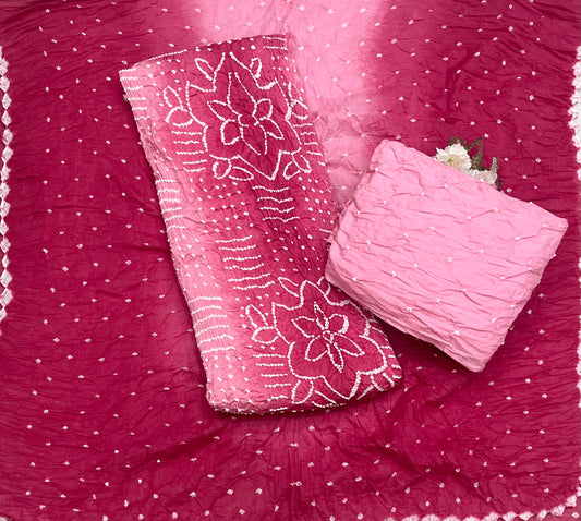 Jaipuri Pink Suit Fabric / CKC Jaipuri Suits