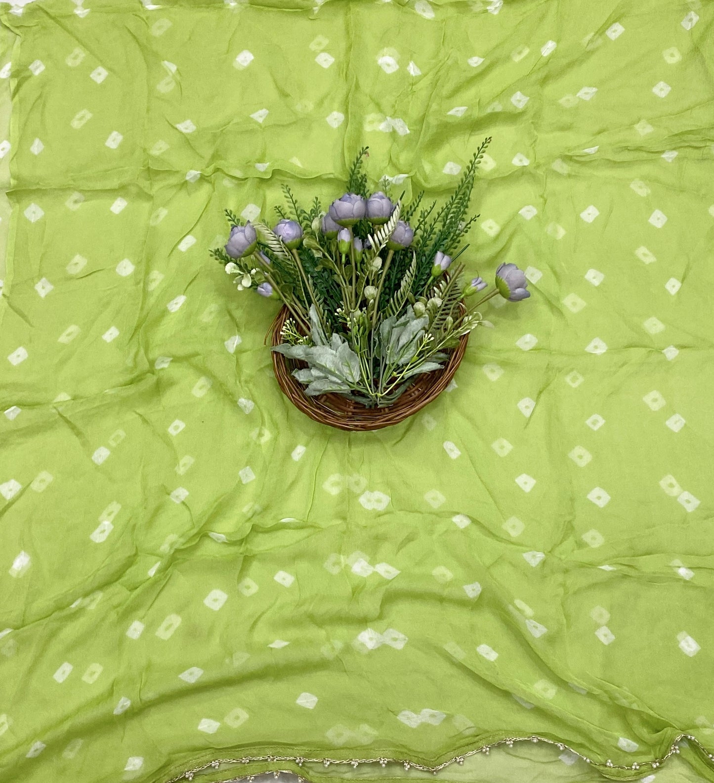 539C Jaipuri Crepe Light Parrot Green Suit Fabric / CKC Jaipuri Suits