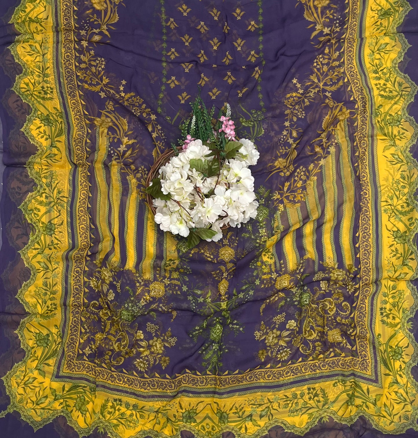 CKC 646 Muslin Yellow With Purple Suit Fabric / CKC Muslin Suits