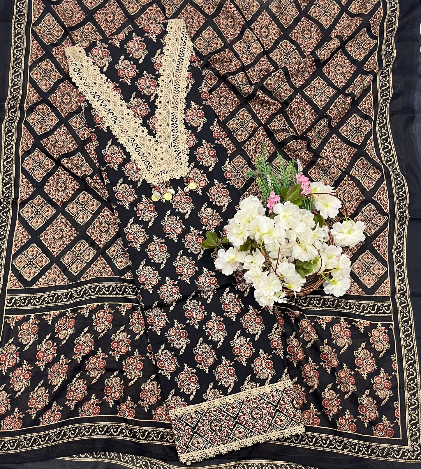 CKC 799 Cotton Black Suit Fabric/ CKC Cotton Bazaar