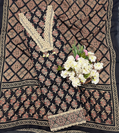 CKC 799 Cotton Black Suit Fabric/ CKC Cotton Bazaar