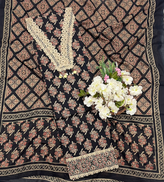 CKC 799 Cotton Black Suit Fabric/ CKC Cotton Bazaar