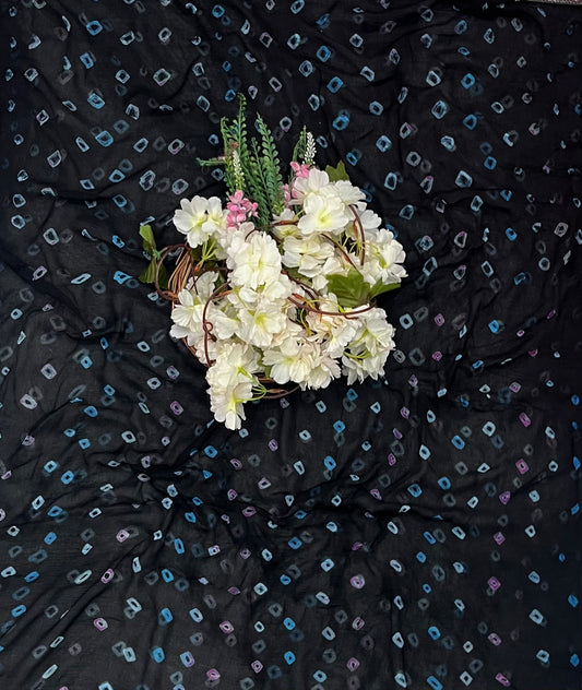 Jaipuri Georgette Black Suit Fabric / CKC Jaipuri Suits