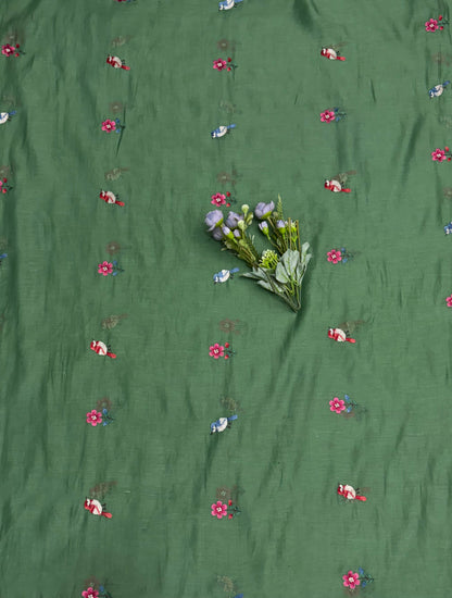 197 Pure Mal Cotton Green Suit Fabric/ CKC Mal Cotton
