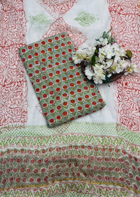 CKC 795 Cotton Green Suit Fabric / CKC Cotton Bazaar