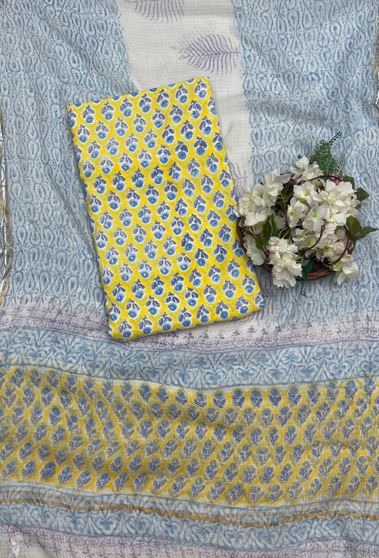 CKC 794 Cotton Yellow Suit Fabric / CKC Cotton Bazaar