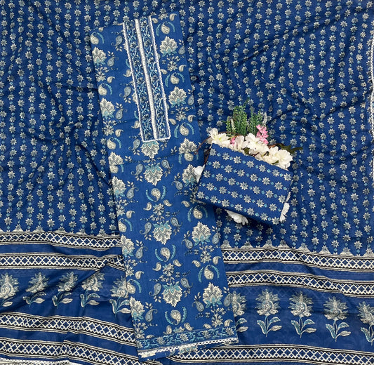 CKC 20 Cotton Blue Suit Fabric / CKC Cotton Bazaar